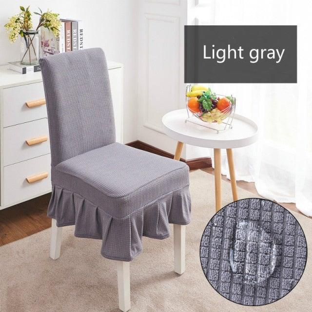 Removable Washable Furniture Protector for Kids Pets Home Waterproof Plaid Elastic Plain Dining Table Chair Cover Dining Room Chair Cover Skirt Stool Cover Chair Spandex Seat Covers