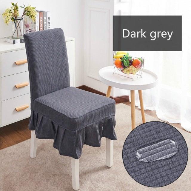 Removable Washable Furniture Protector for Kids Pets Home Waterproof Plaid Elastic Plain Dining Table Chair Cover Dining Room Chair Cover Skirt Stool Cover Chair Spandex Seat Covers