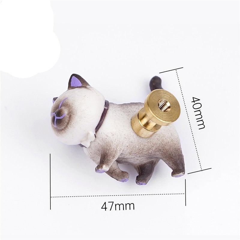 Shape Cabinet Knobs Handles for Kids Room Lovely Decorative Wall Hooks Hats Clothes Hanging Hooks Furniture Handle Cat Decoration Cute Simulation Decoration Hooks Interior Cat Hooks for Home Decoration & Hangs