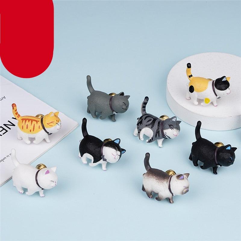 Shape Cabinet Knobs Handles for Kids Room Lovely Decorative Wall Hooks Hats Clothes Hanging Hooks Furniture Handle Cat Decoration Cute Simulation Decoration Hooks Interior Cat Hooks for Home Decoration & Hangs