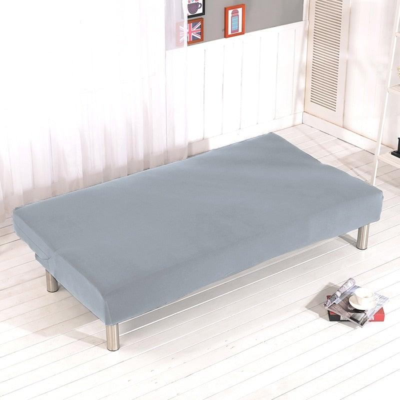 Solid Colors Armless Sofa Bed Cover Universal Size Elastic Couch Covers Washable Removable Slipcovers For Living Room Stretch Sofa Cover Furniture Protector Without Armrests Slipcover Soft With Elastic Bottom For Kids
