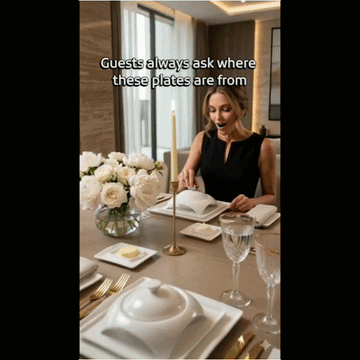 Square Porcelain Dinnerware Set