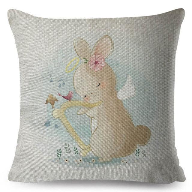 Throw Pillow Cover Animal Decor Deer Dinosaur Unicorn Rabbit Pillowcase For Home Decor Cushion Cover Kids Cartoon Decorative Pillow Covers Cute Colorful Animal Outdoor Cushion Cases for Children Room Sofa Couch 45x45cm