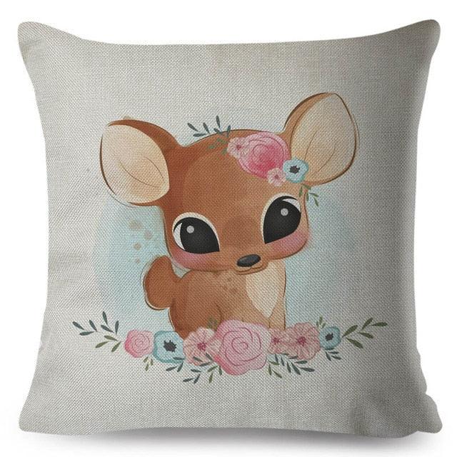 Throw Pillow Cover Animal Decor Deer Dinosaur Unicorn Rabbit Pillowcase For Home Decor Cushion Cover Kids Cartoon Decorative Pillow Covers Cute Colorful Animal Outdoor Cushion Cases for Children Room Sofa Couch 45x45cm