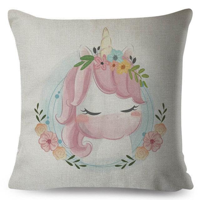 Throw Pillow Cover Animal Decor Deer Dinosaur Unicorn Rabbit Pillowcase For Home Decor Cushion Cover Kids Cartoon Decorative Pillow Covers Cute Colorful Animal Outdoor Cushion Cases for Children Room Sofa Couch 45x45cm