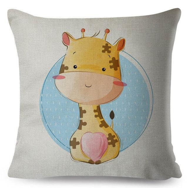 Throw Pillow Cover Animal Decor Deer Dinosaur Unicorn Rabbit Pillowcase For Home Decor Cushion Cover Kids Cartoon Decorative Pillow Covers Cute Colorful Animal Outdoor Cushion Cases for Children Room Sofa Couch 45x45cm