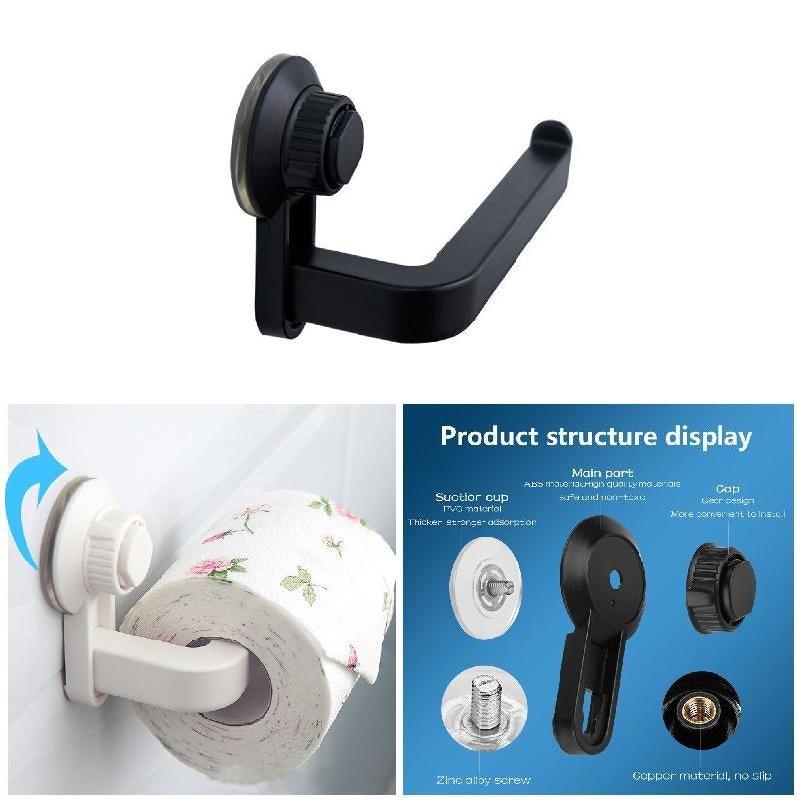 Toilet Paper Holder Super Storage Suction Cup Wall Mount