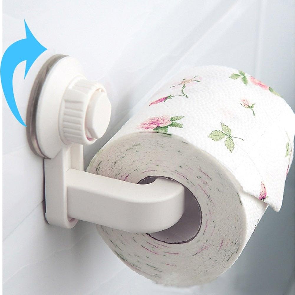 Toilet Paper Holder Super Storage Suction Cup Wall Mount