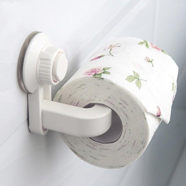 Toilet Paper Holder Super Storage Suction Cup Wall Mount
