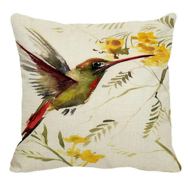 Watercolor Parrot Birds Pillow Cover Animals Fashion Flower Pillows Cases For Bedroom Sofa Decoration Watercolor Hummingbirds Pillow Covers Colorful Birds Painting Spring Patio for Furniture Cushion Cases Outdoor Home Décor for Bed Sofa 45x45cm