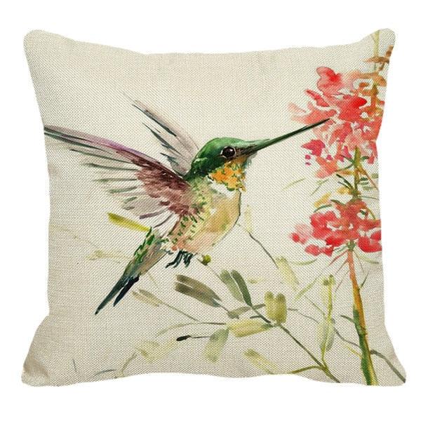 Watercolor Parrot Birds Pillow Cover Animals Fashion Flower Pillows Cases For Bedroom Sofa Decoration Watercolor Hummingbirds Pillow Covers Colorful Birds Painting Spring Patio for Furniture Cushion Cases Outdoor Home Décor for Bed Sofa 45x45cm
