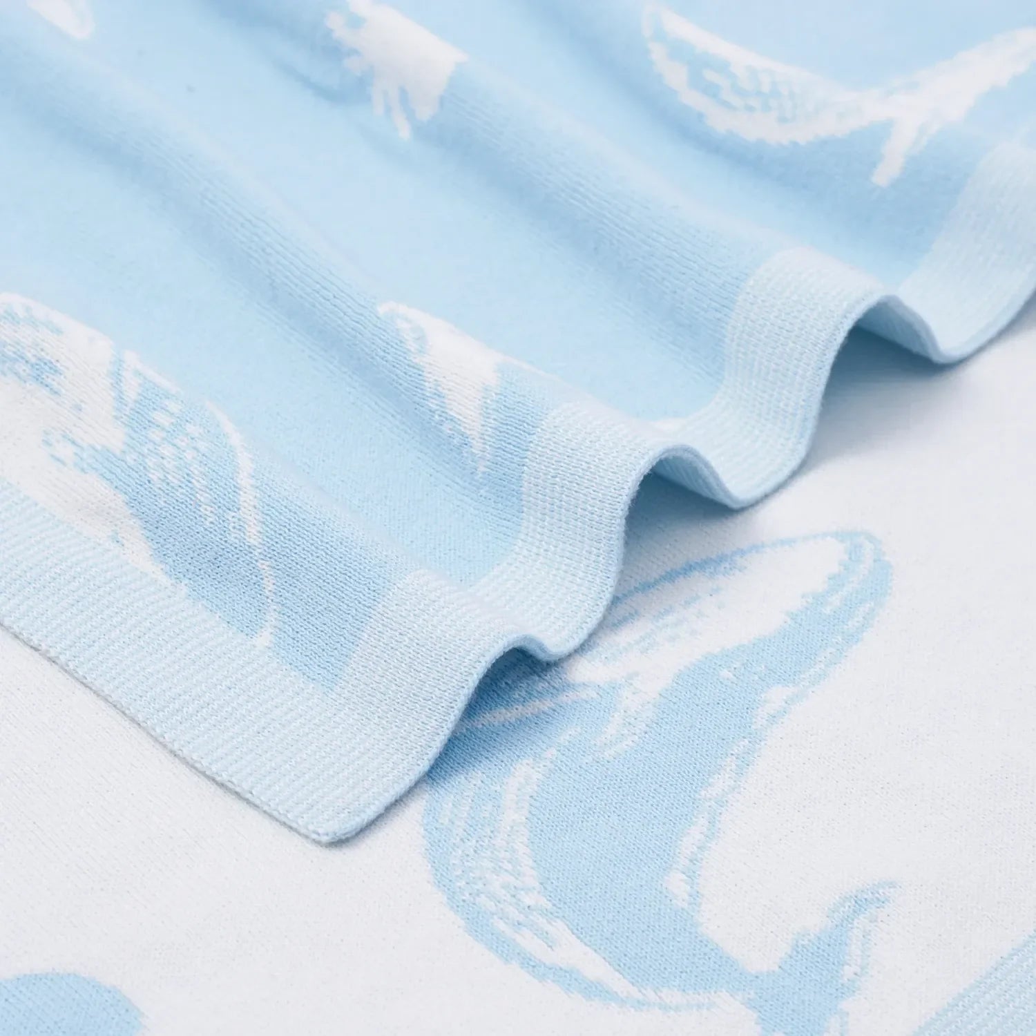 Whale Jacquard Knit Baby Blanket